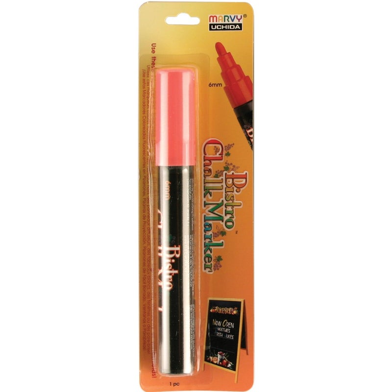 UCHIDA Marvy Broad Point Tip Bistro Chalk Marker Art Supplies, Fluorescent Red (480-C-F2)